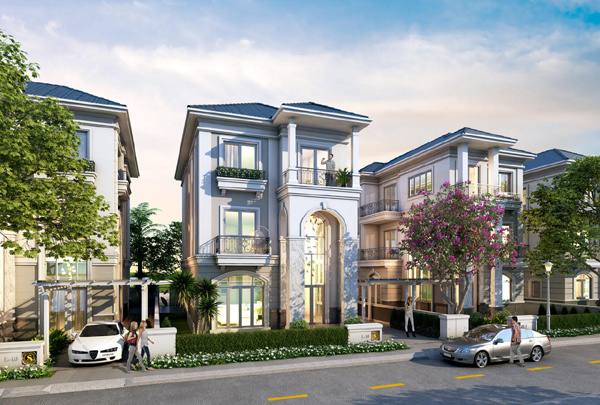 Mua biệt thự đơn lập Tây Nam mặt tiền 10m xây 3 tầng 1 tum xây thô bên trong Alluvia City Văn Giang