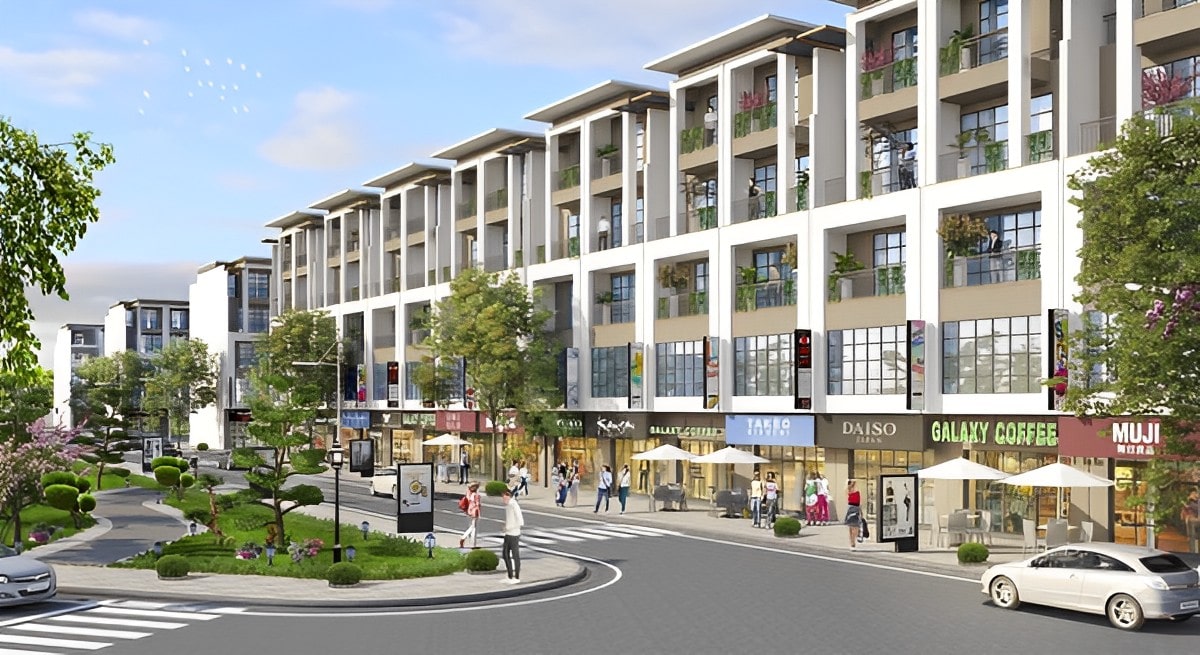 Bán nhà phố shophouse hướng Bắc xây thô mặt trong 4 tầng thuận lợi kinh doanh Alluvia Văn Giang giá tốt